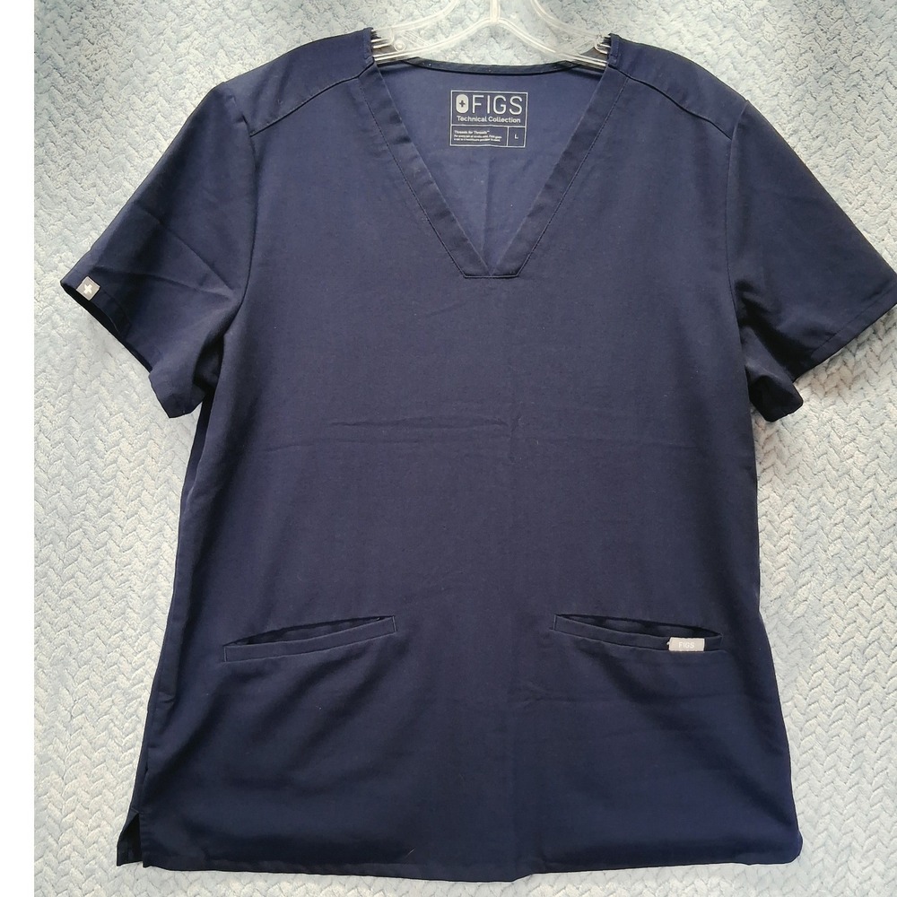 FIGS Technical Collection Navy Blue V-Neck Casma Scrub Top FW1100 Large